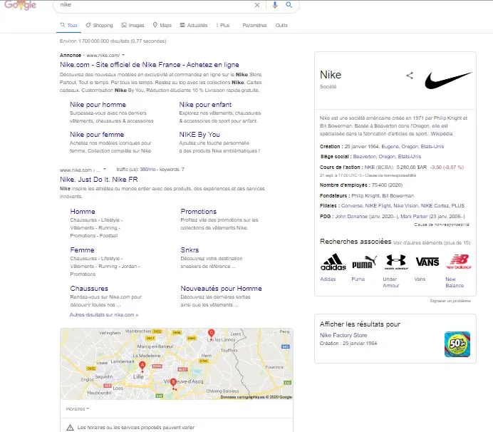 La serp de Nike (SEM)