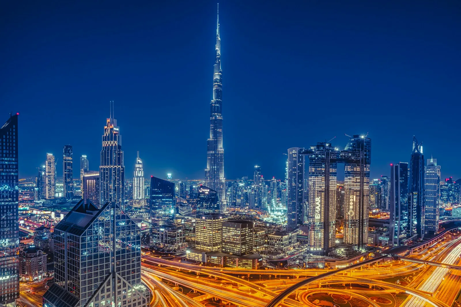 vue de Dubaï la nuit