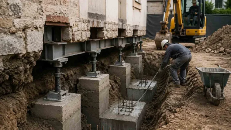 Travaux d'étayage et fondation entreprise de reprise en sous-œuvre
