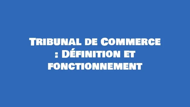 definition et fonctionnement du tribunal de commerce