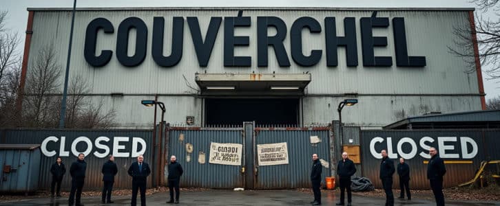 Clôture définitive des portes de l’entreprise Couverchel à Romilly-sur-Seine