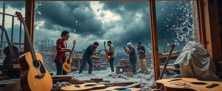 Une tempête de grêle, un défi surmonté : la résilience exemplaire d’une entreprise de guitare face à l’adversité
