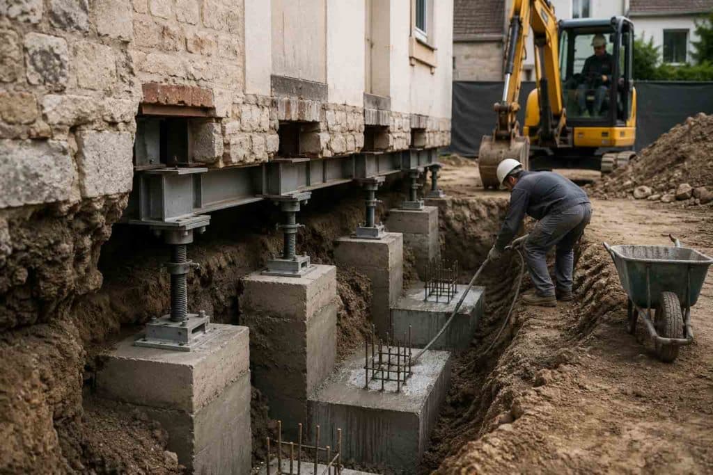 Travaux d'étayage et fondation entreprise de reprise en sous-œuvre